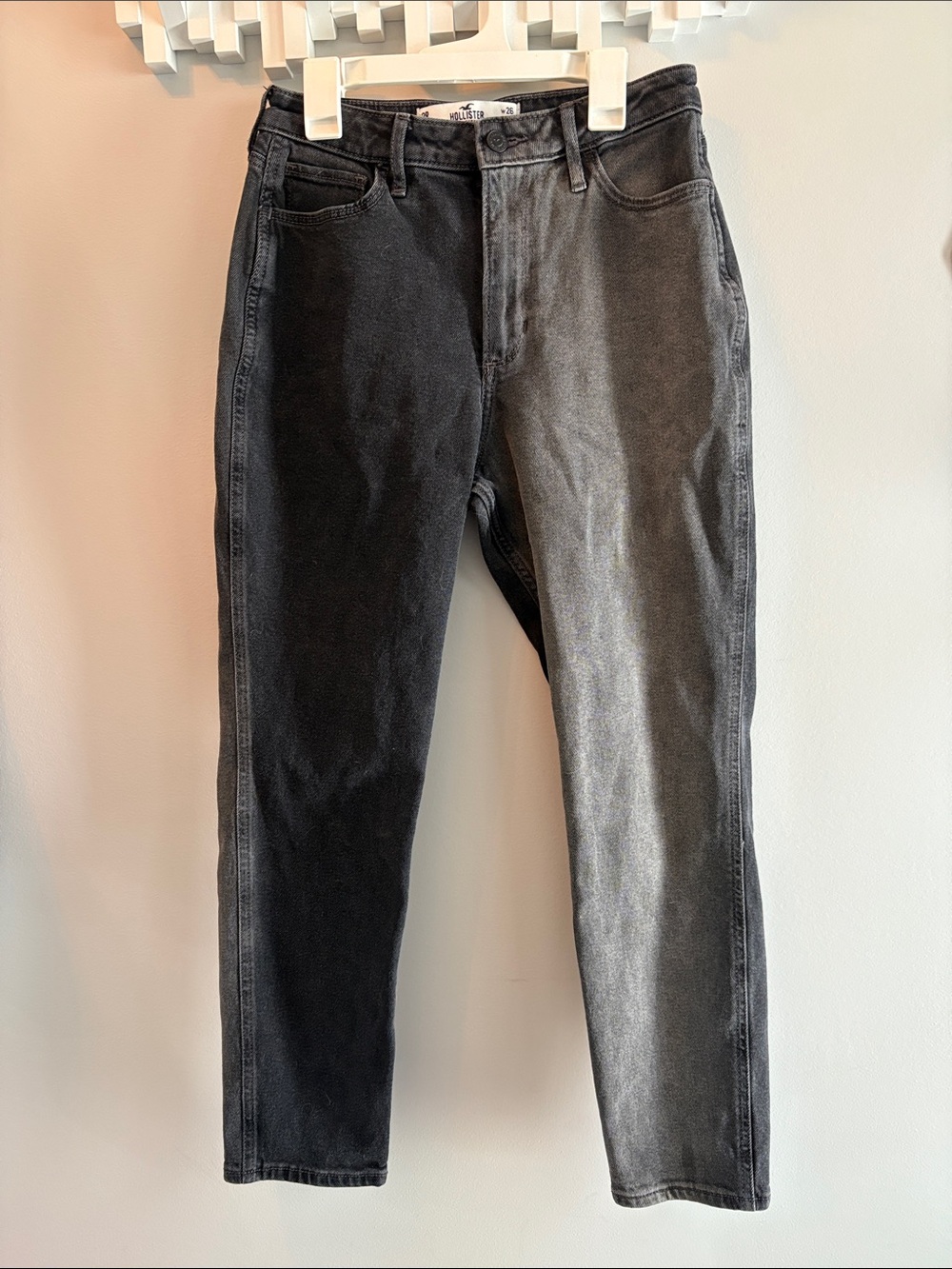 Hollister High Rise Two-Tone Black and Gray Jeans